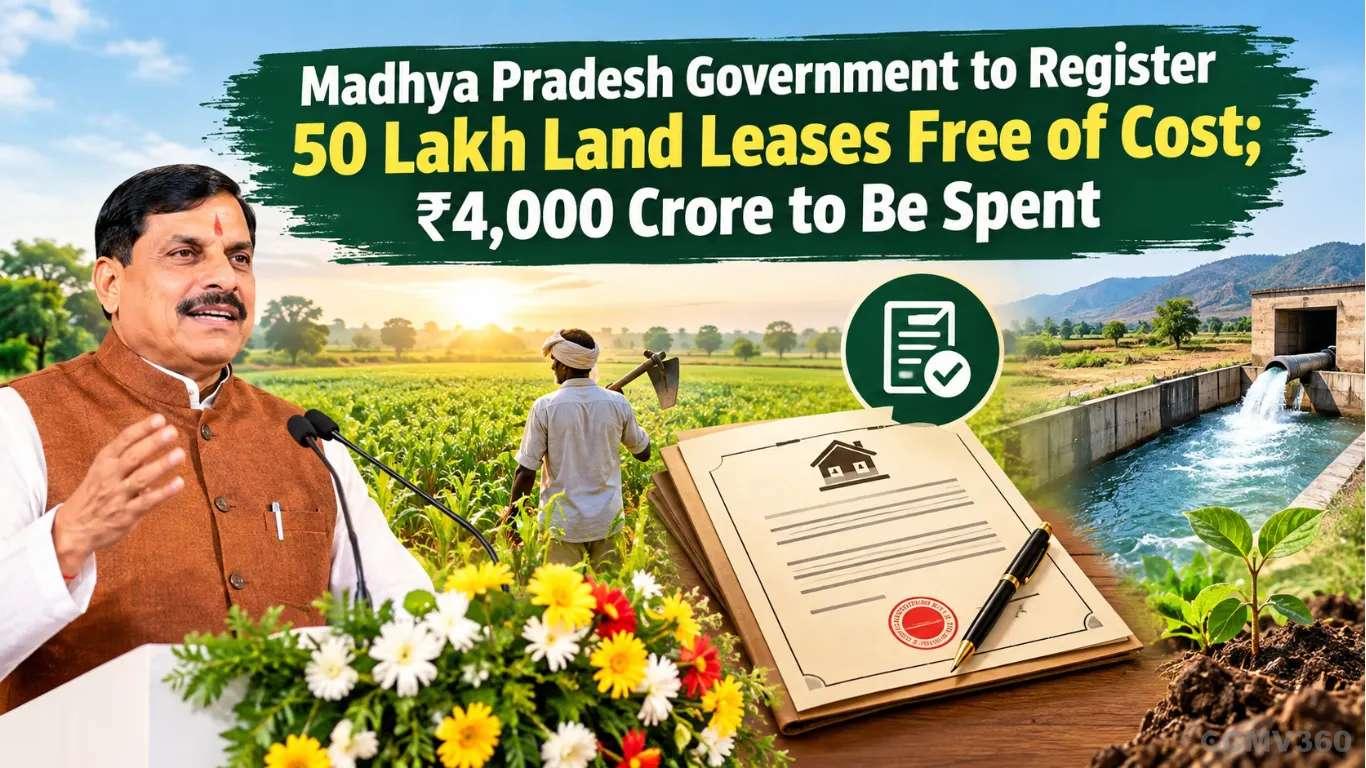 मध्य प्रदेश सरकारने विनामूल्य ५० लाख जमीन भाड्यांची नोंदणी करणार; ₹4,000 कोटी Madhya Pradesh Government to Register 50 Lakh Land Leases Free of Cost; ₹4,000 Crore to Be Spent