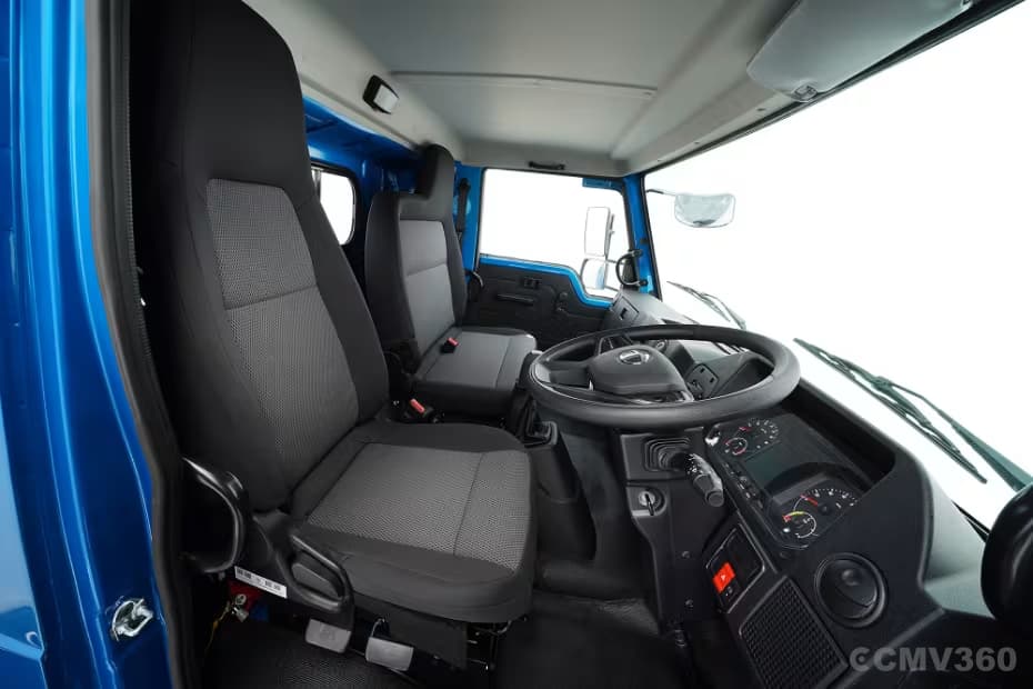 Tata Azura 710 Cabin Interior Showing Driver and Passenger Seats with Controls Tata Azura 710 Cabin Interior Showing Driver and Passenger Seats with Controls