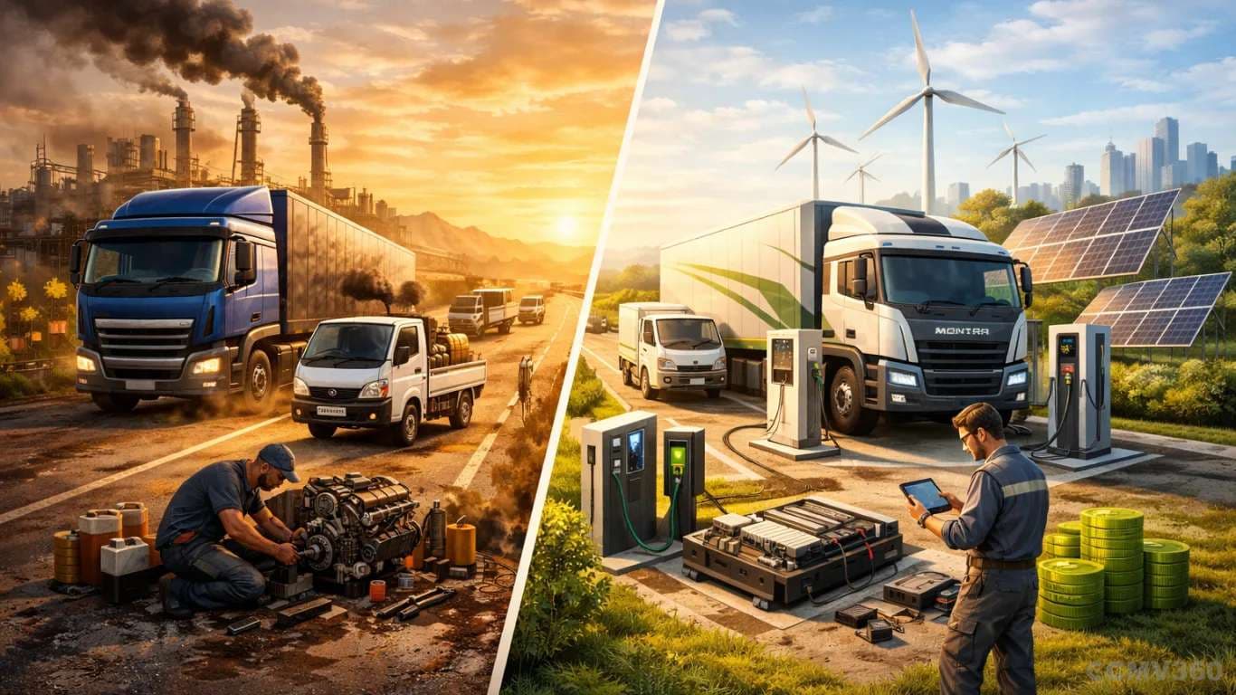Diesel vs Electric Trucks in India 2026: Detailed Comparison of Cost, TCO, Subsidies, Charging & Best Choice for Fleets Diesel vs Electric Trucks in India 2026: Detailed Comparison of Cost, TCO, Subsidies, Charging & Best Choice for Fleets