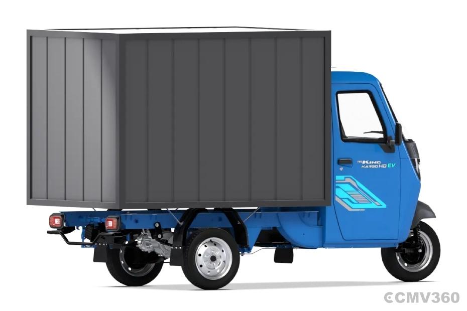 TVS King Kargo HD EV Neptune Blue Container Right Rear Three Quarter TVS King Kargo HD EV Neptune Blue Container Right Rear Three Quarter