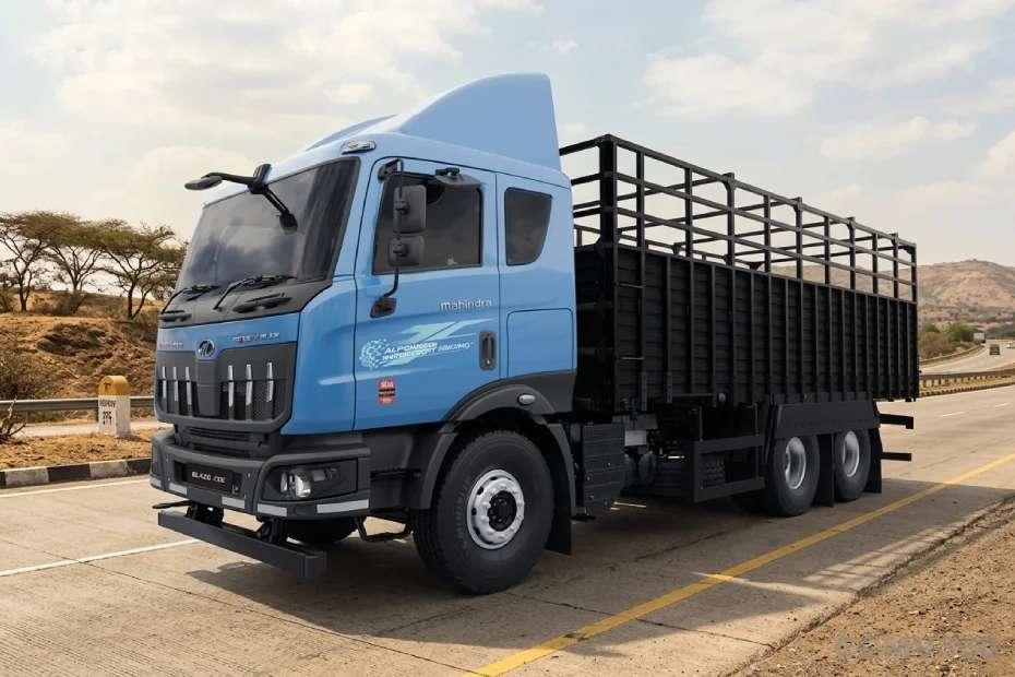 Mahindra BLAZO I TRK 28 heavy-duty truck front three-quarter view Mahindra BLAZO I TRK 28 heavy-duty truck front three-quarter view