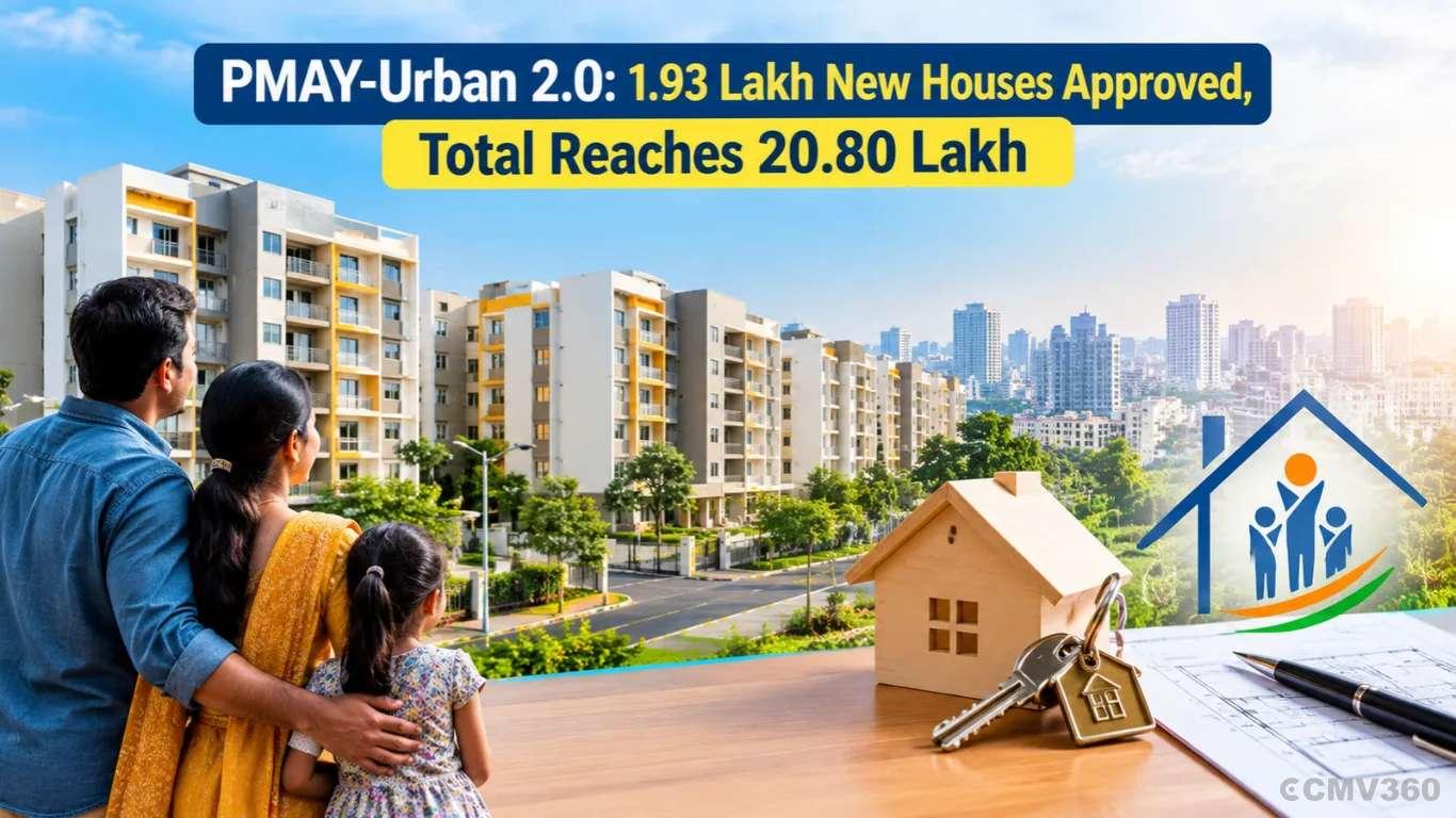 PMAY-ਅਰਬਨ 2.0:1.93 ਲੱਖ ਨਵੇਂ ਮਕਾਨਾਂ ਨੂੰ ਮਨਜ਼ੂਰੀ ਦਿੱਤੀ, ਕੁੱਲ 20.80 ਲੱਖ ਤੱਕ ਪਹੁੰਚ ਗਿਆ PMAY-Urban 2.0: 1.93 Lakh New Houses Approved, Total Reaches 20.80 Lakh