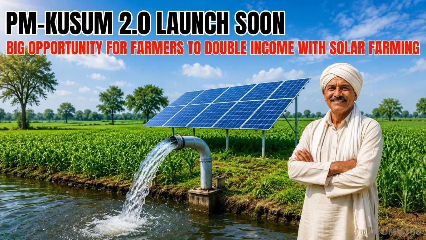 PM-KUSUM 2.0 जल्द लॉन्च: किसानों के लिए सौर खेती के साथ आय को दोगुना करने का बड़ा अवसर PM-KUSUM 2.0 Scheme to Boost Farmers’ Income