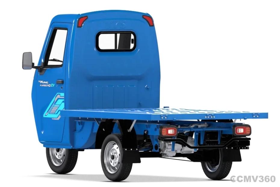 TVS King Kargo HD EV Neptune Blue Platform Left Rear Three Quarter TVS King Kargo HD EV Neptune Blue Platform Left Rear Three Quarter