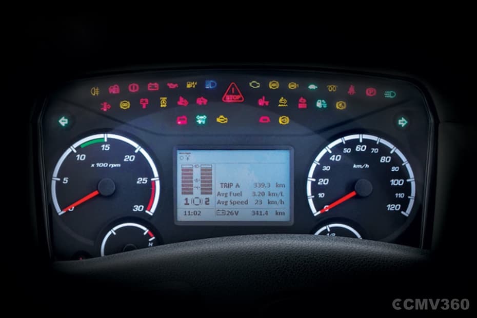Mahindra Blazo X 28 Digital Instrument Cluster with Warning Indicators Mahindra Blazo X 28 Digital Instrument Cluster with Warning Indicators