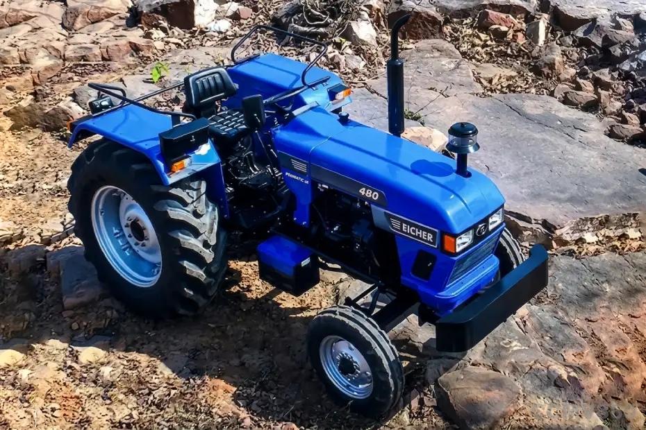 Eicher 480 2WD tractor top front three-quarter view Eicher 480 2WD tractor top front three-quarter view