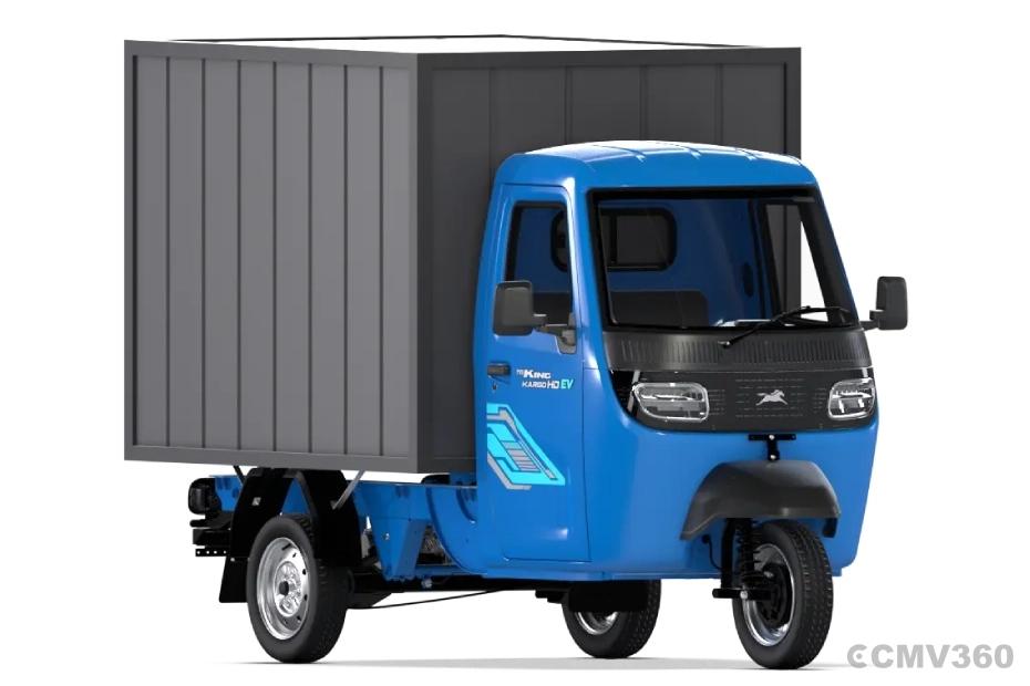 TVS King Kargo HD EV Neptune Blue Container Right Front Three Quarter TVS King Kargo HD EV Neptune Blue Container Right Front Three Quarter