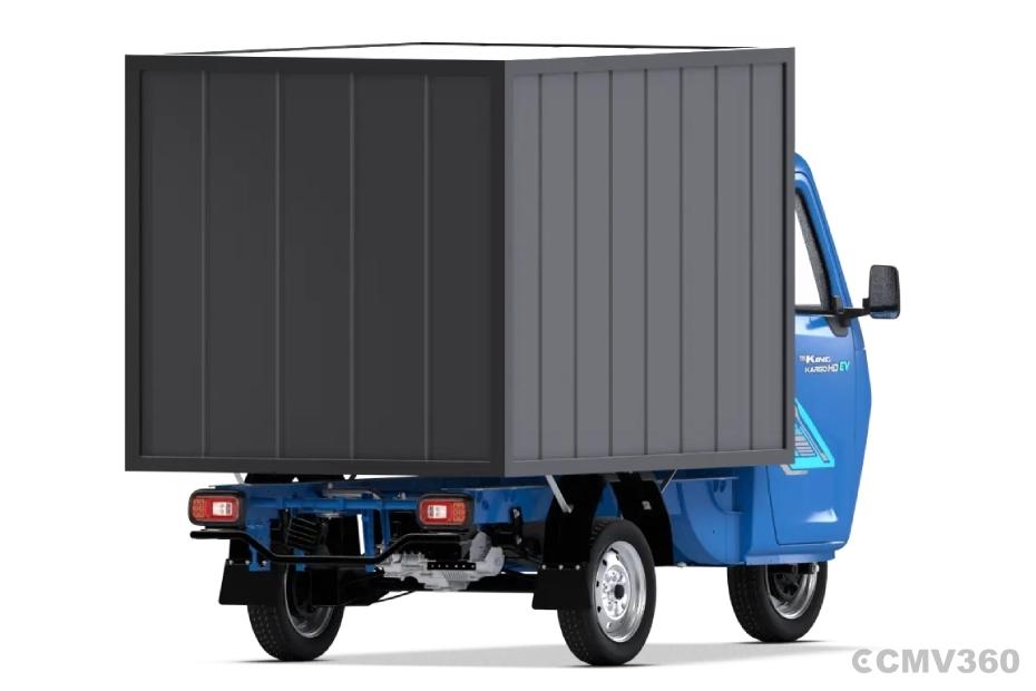 TVS King Kargo HD EV Neptune Blue Container Right Rear Three Quarter TVS King Kargo HD EV Neptune Blue Container Right Rear Three Quarter