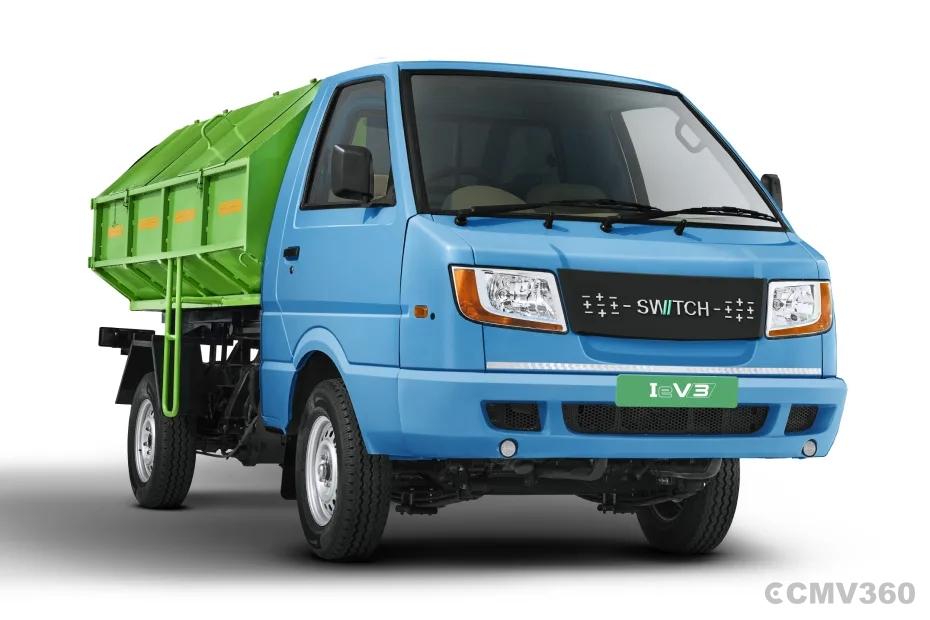 Switch Mobility IeV3 electric mini truck with green waste collection body Switch Mobility IeV3 electric mini truck with green waste collection body