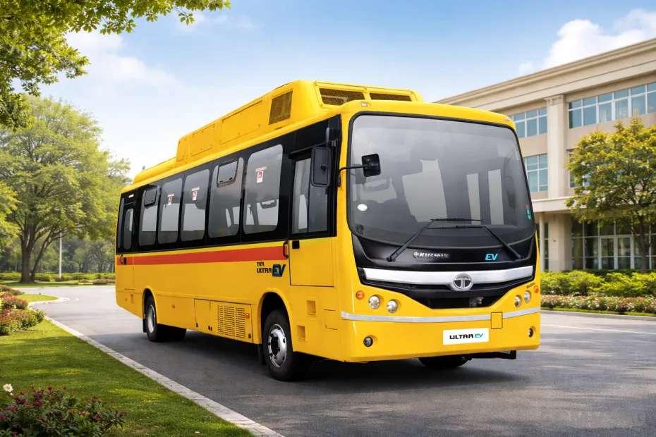 Tata Ultra Skool 9/9 EV electric school bus with modern design Tata Ultra Skool 9/9 EV electric school bus with modern design