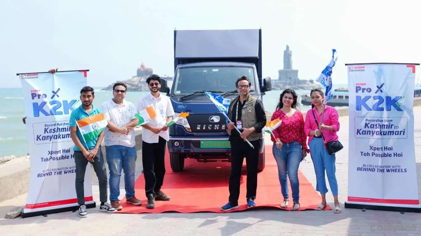 Eicher Pro X EV Makes History by Completing Kashmir to Kanyakumari Journey, Sets Four National Records Eicher Pro X EV becomes 1st truck to successfully complete K2K.webp
