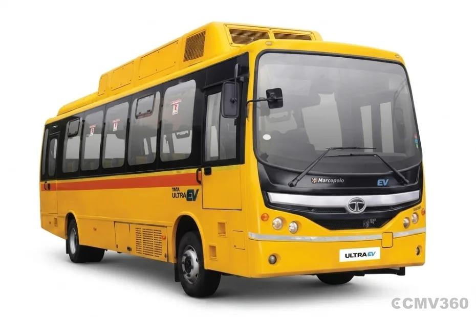 Tata Ultra Skool 9/9 EV bus Yellow color Tata Ultra Skool 9/9 EV bus Yellow color