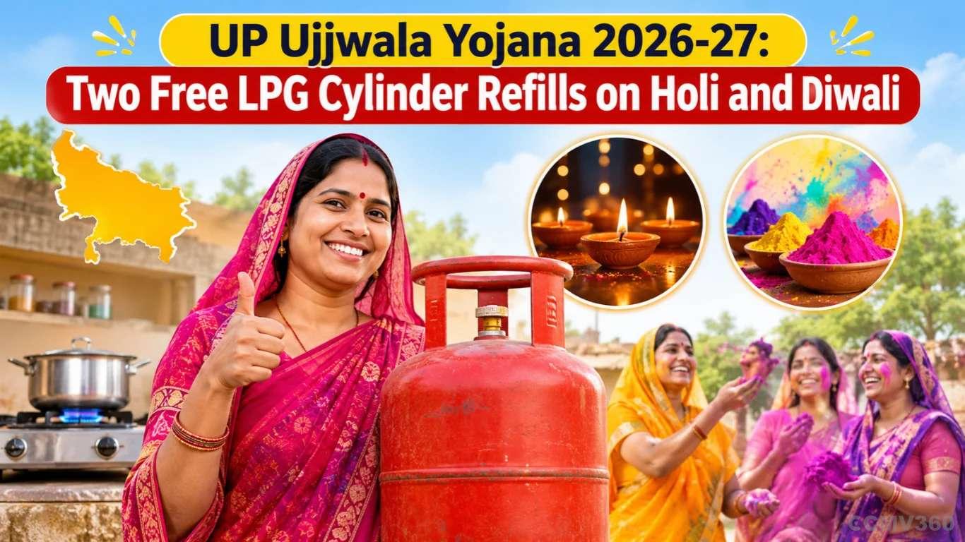 UP उज्जवला योजना 2026-27: होली और दिवाली पर दो मुफ्त LPG सिलेंडर रिफिल UP Ujjwala Yojana 2026-27: Two Free LPG Cylinder Refills on Holi and Diwali