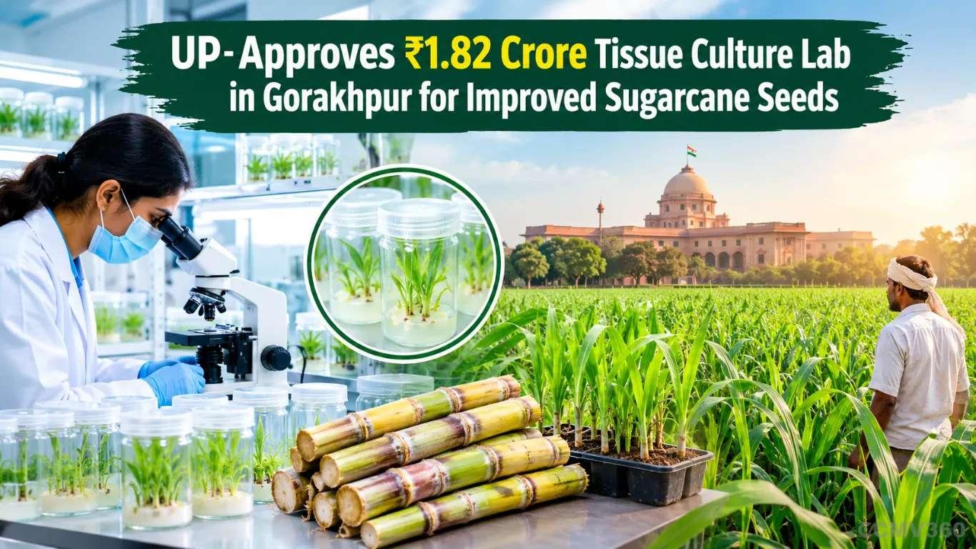 UP ने बेहतर गन्ने के बीज के लिए गोरखपुर में ₹1.82 करोड़ टिशू कल्चर लैब को मंजूरी दी UP Approves ₹1.82 Crore Tissue Culture Lab in Gorakhpur for Improved Sugarcane Seeds