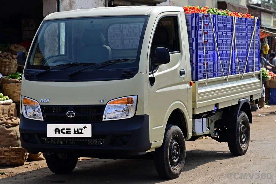 Tata Ace HT Plus Tan Colour Mini Truck Left Front Side Angle View Tata Ace HT Plus Tan Colour Mini Truck Left Front Side Angle View