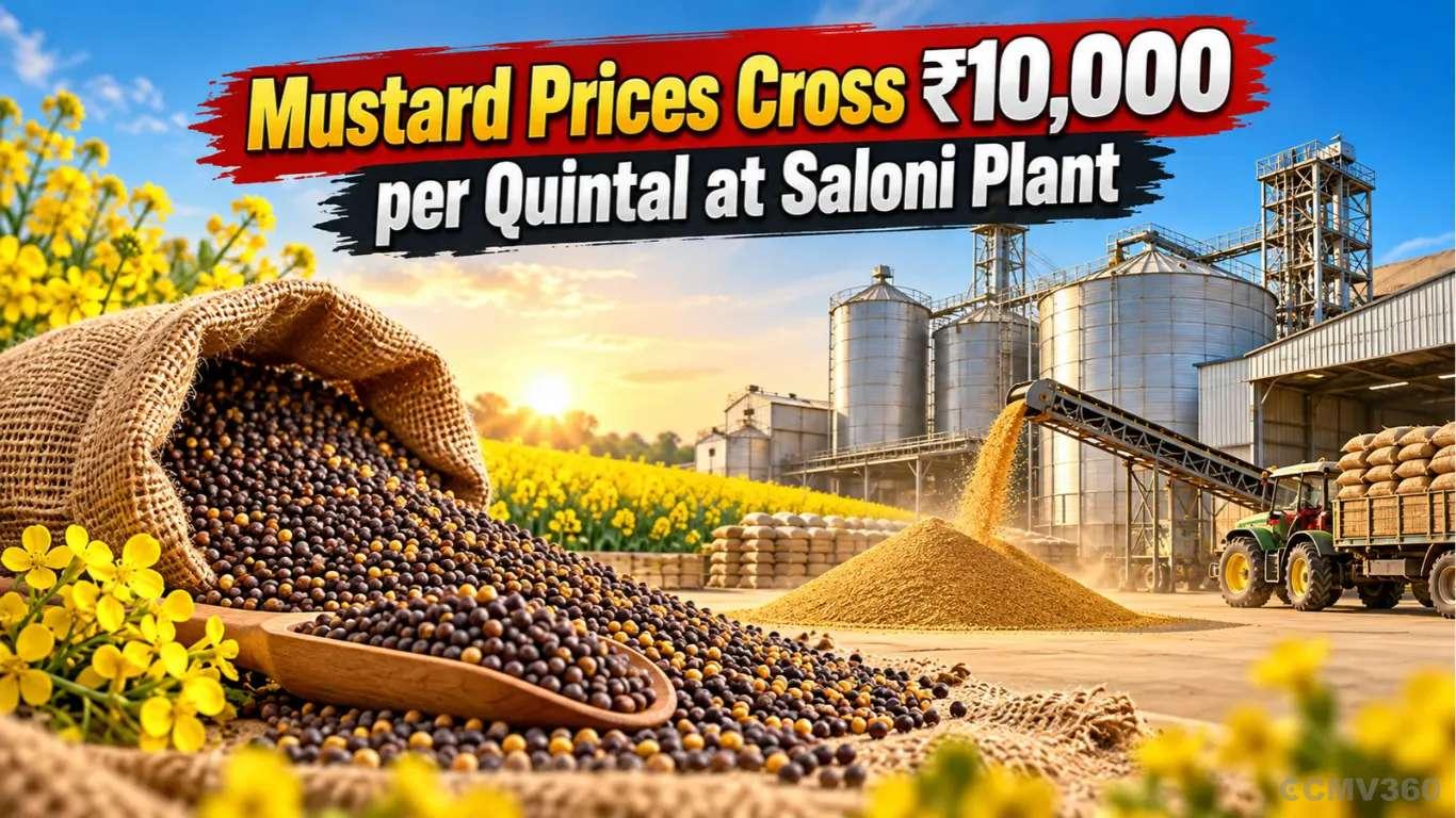 सलोनी प्लांट में सरसों की कीमतें ₹10,000 प्रति क्विंटल के पार Mustard Prices Cross ₹10,000 per Quintal at Saloni Plant