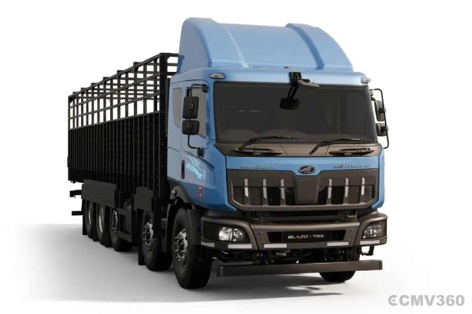 Mahindra BLAZO i TRK 42 truck in front three-quarter view with cargo body Mahindra BLAZO i TRK 42 truck in front three-quarter view with cargo body