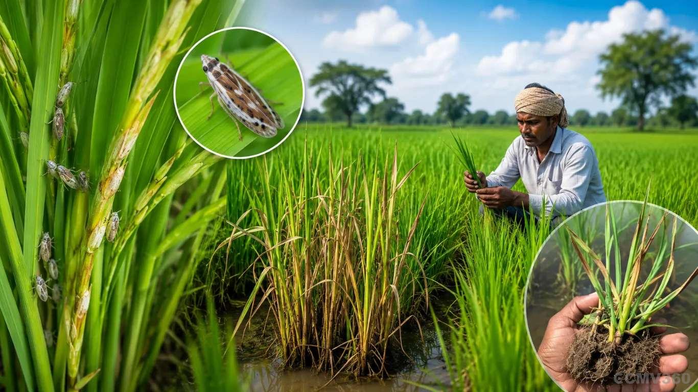 धान में तेजी से फैल रहा धान का बौना रोग: विशेषज्ञ किसानों को खेतों की निगरानी करने और अनावश्यक कीटनाशक स्प्रे से बचने की सलाह देते हैं Rice Dwarf Disease Spreading Rapidly in Paddy: Experts Advise Farmers to Monitor Fields and Avoid Unnecessary Pesticide Sprays