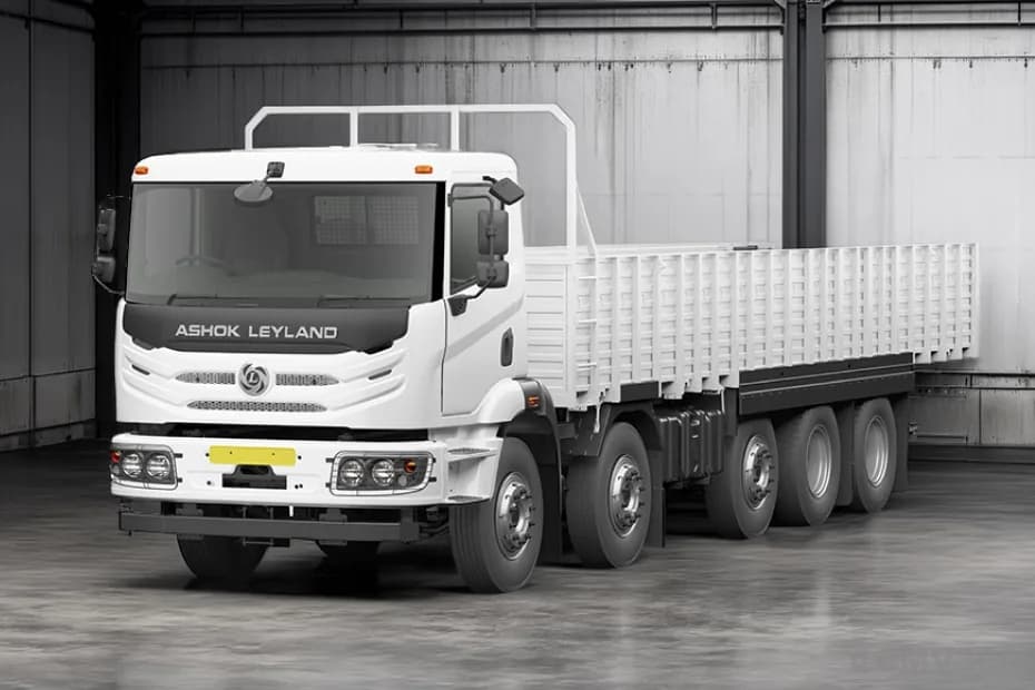 Ashok Leyland AVTR 4525H DTLA truck in white - front three-quarter view Ashok Leyland AVTR 4525H DTLA truck in white - front three-quarter view