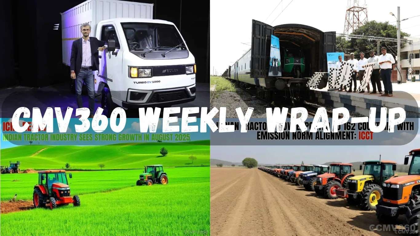 CMV360 Weekly Wrap-Up | 22nd–27th Sept 2025: Euler 1-Tonne Turbo EV, Montra eHCV Trucks & Rail Shipments, Scania SUPER Series Launch, Mahindra YUVO Tractors, AIROTEC Sprayer, and Green Logistics Updates CMV360 Weekly Wrap-Up 22ndâ27th Sept 2025.webp