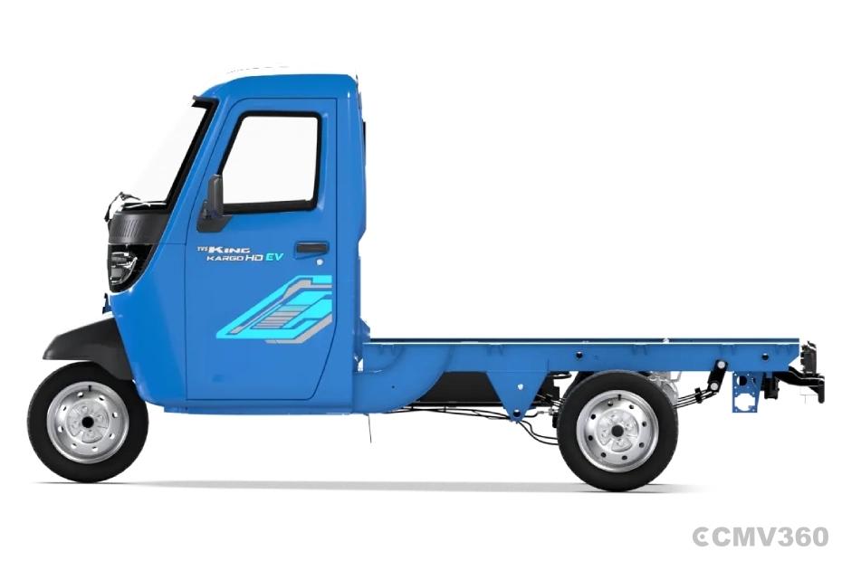 TVS King Kargo HD EV Neptune Blue CBC Left Side View TVS King Kargo HD EV Neptune Blue CBC Left Side View