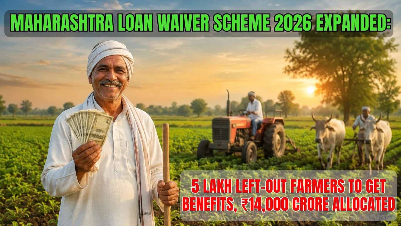 महाराष्ट्र ऋण माफी योजना 2026 का विस्तार: 5 लाख छूटे हुए किसानों को मिलेगा लाभ, ₹14,000 करोड़ आवंटित Maharashtra Loan Waiver Scheme 2026 Expanded: 5 Lakh Left-Out Farmers to Get Benefits, ₹14,000 Crore Allocated