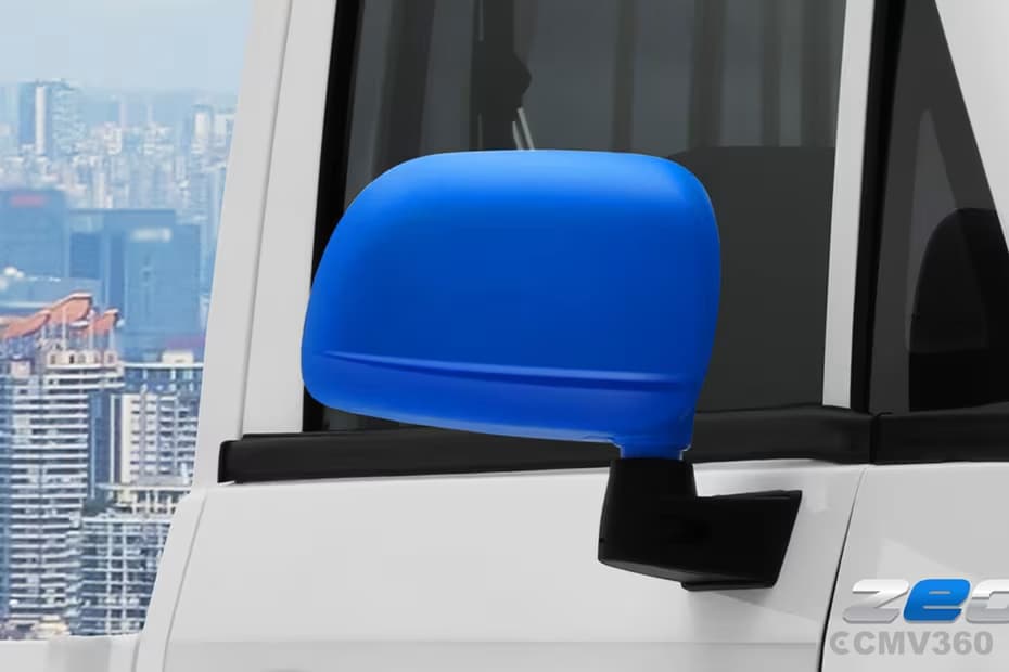 Mahindra Zeo Blue Side Mirror Close View Mahindra Zeo Blue Side Mirror Close View