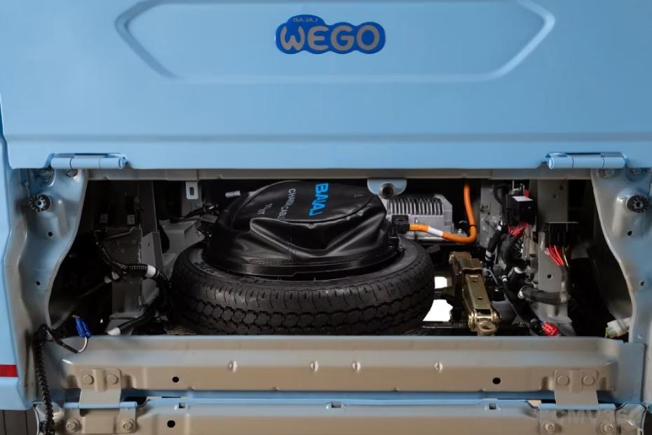 Bajaj WEGO P70 Rear Open Compartment with Spare Wheel and Internal Components View Bajaj WEGO P70 Rear Open Compartment with Spare Wheel and Internal Components View