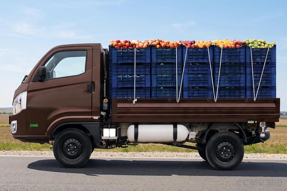 Tata Intra V40 Brown Colour Pickup Truck Left Side Profile Exterior View Tata Intra V40 Brown Colour Pickup Truck Left Side Profile Exterior View