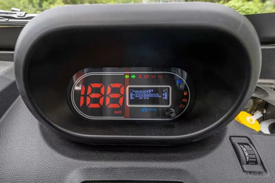 Digital cluster with speed and fuel indicators Digital cluster with speed and fuel indicators