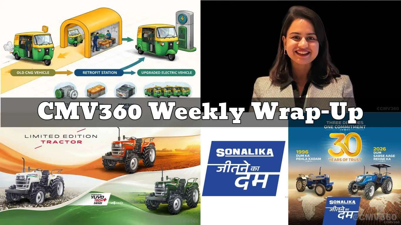 CMV360 Weekly Wrap-Up | 12–17 Jan 2026: Electric Bus Expansion, EV Funding Boost, Clean Mobility Momentum, Tractor Sales Growth & Big Farmer Policy Updates CMV360 Weekly Wrap-Up | 12–17 Jan 2026: Electric Bus Expansion, EV Funding Boost, Clean Mobility Momentum, Tractor Sales Growth & Big Farmer Policy Updates
