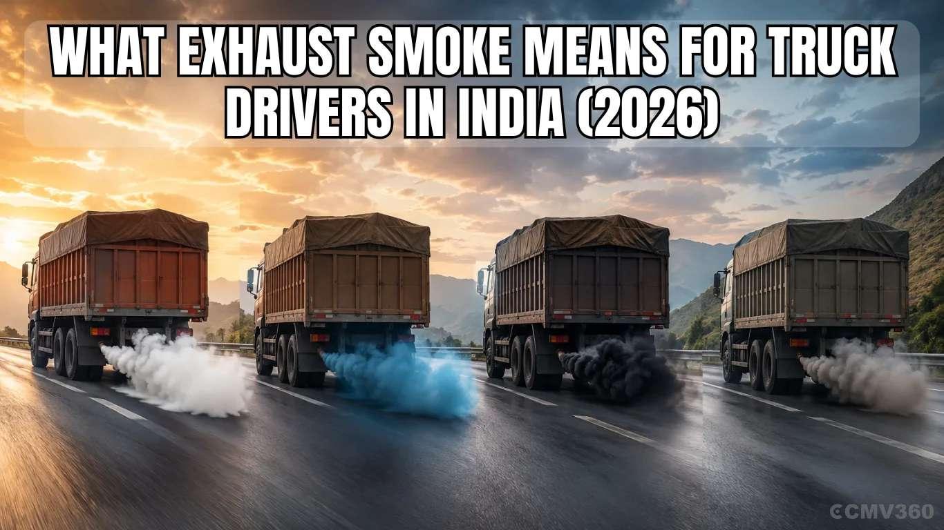 भारत में ट्रक चालकों के लिए एग्जॉस्ट स्मोक का क्या मतलब है (2026): सफेद, नीले, काले और भूरे रंग के धुएं को कारणों, समाधानों और रखरखाव के सुझावों के साथ समझाया गया What Exhaust Smoke Means for Truck Drivers in India (2026)