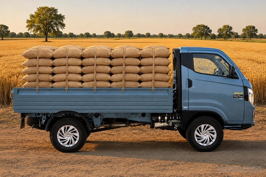 Tata Intra V50 Gold Teal Blue Colour Mini Truck Right Side Profile Tata Intra V50 Gold Teal Blue Colour Mini Truck Right Side Profile