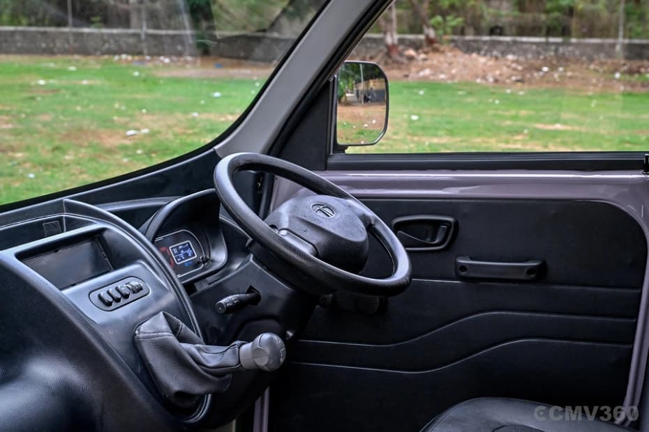 Ergonomic driver cabin with easy-reach steering controls Ergonomic driver cabin with easy-reach steering controls