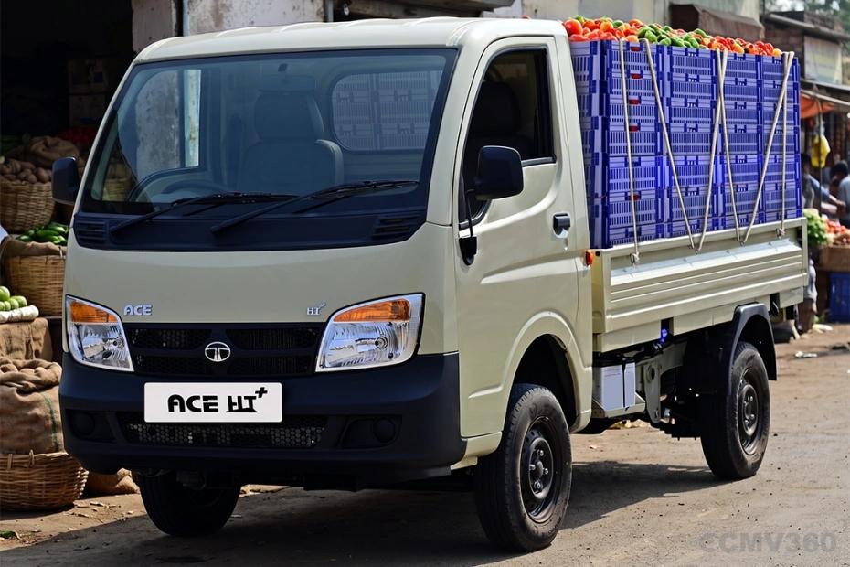 Tata Ace HT Plus Tan Colour Mini Truck Left Front Side Angle View Tata Ace HT Plus Tan Colour Mini Truck Left Front Side Angle View
