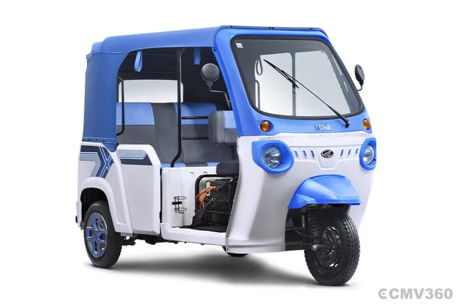 Mahindra Treo Xtra passenger electric three-wheeler right front three quarter view Mahindra Treo Xtra passenger electric three-wheeler right front three quarter view
