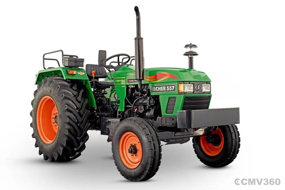 Eicher 557 tractor right front three quarter view Eicher 557 tractor right front three quarter view