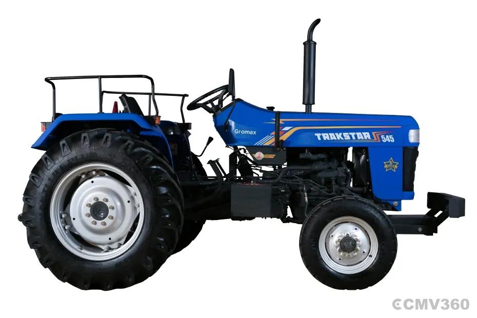 Trakstar 545 Gromax blue tractor right side profile view Trakstar 545 Gromax blue tractor right side profile view