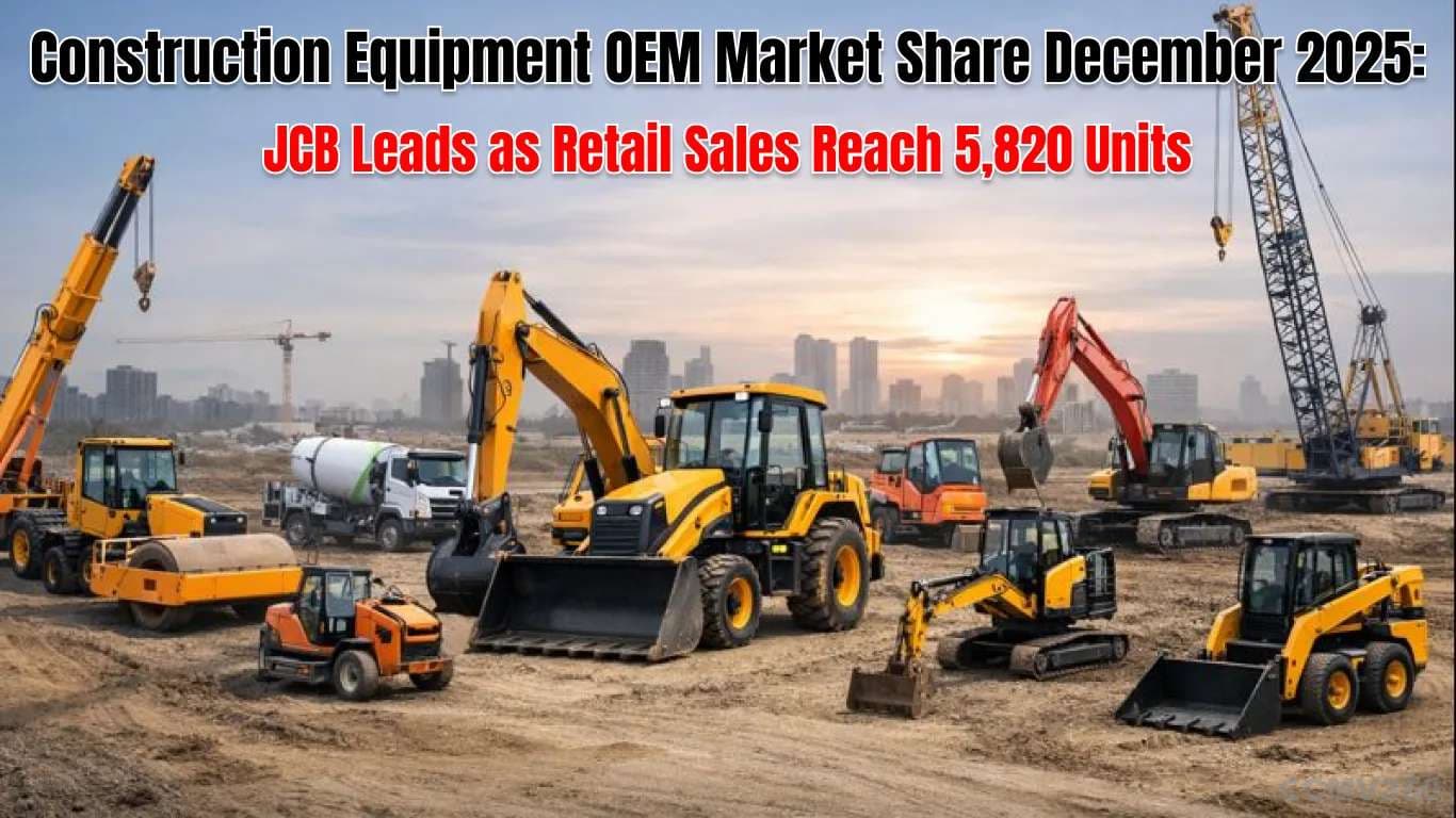 Construction Equipment OEM Market Share December 2025: JCB Leads as Retail Sales Reach 5,820 Units Construction Equipment OEM Market Share December 2025.webp