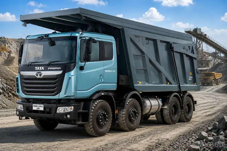 TATA Prima 3530.K LNG truck left front three-quarter view TATA Prima 3530.K LNG truck left front three-quarter view
