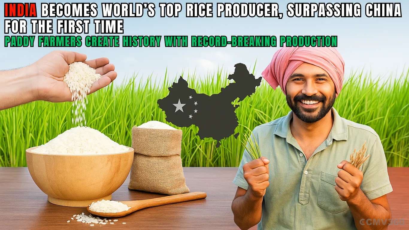 India Becomes World’s Top Rice Producer, Surpassing China for the First Time India Becomes Worldâs Top Rice Producer, Surpassing China for the First Time.webp
