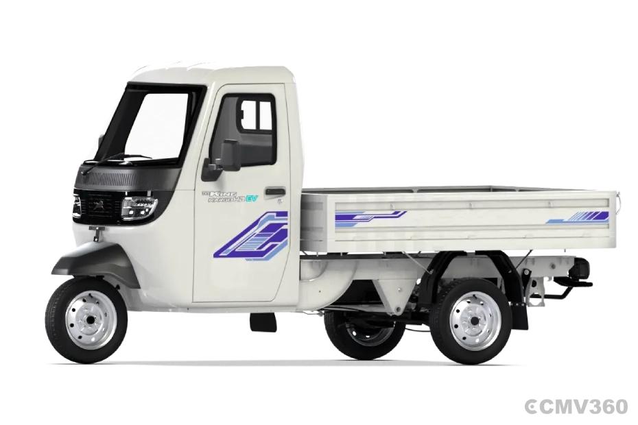 TVS King Kargo HD EV Pristine White FSD Left Front Three Quarter TVS King Kargo HD EV Pristine White FSD Left Front Three Quarter