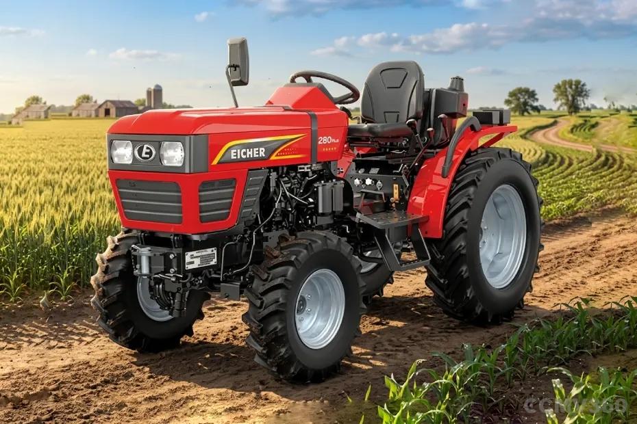 Eicher 280 Plus 4WD tractor working in a farm field Eicher 280 Plus 4WD tractor working in a farm field