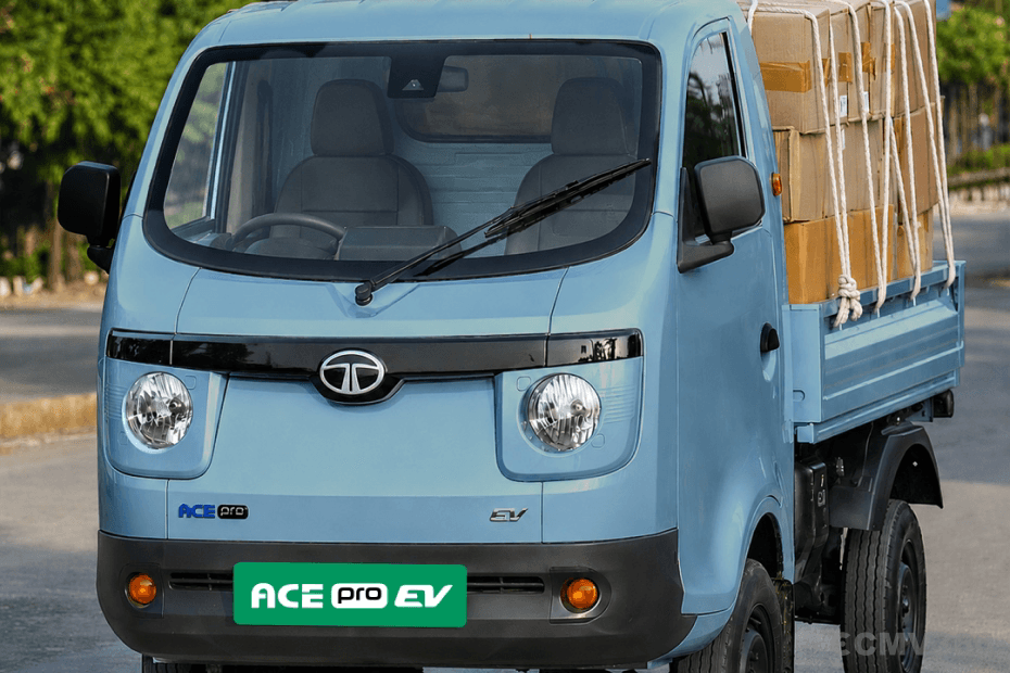 Tata Ace Pro EV Light Blue Colour Mini Truck Bold Front Design Tata Ace Pro EV Light Blue Colour Mini Truck Bold Front Design
