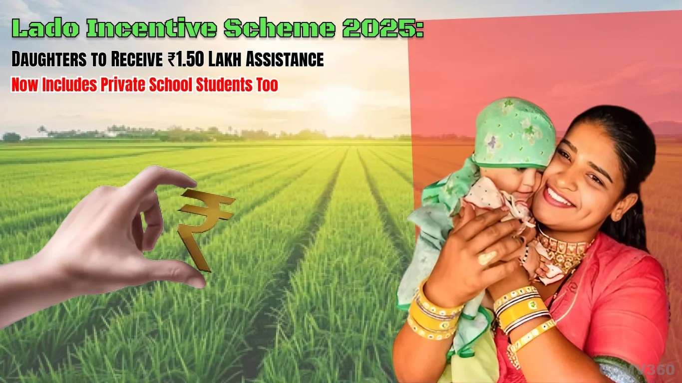 Lado Incentive Scheme 2025: Daughters to Receive ₹1.50 Lakh Assistance – Now Includes Private School Students Too Lado Incentive Scheme 2025: Daughters to Receive ₹1.50 Lakh Assistance – Now Includes Private School Students Too