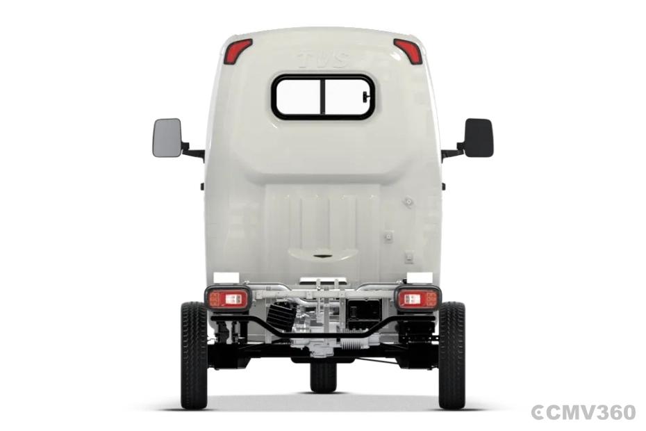TVS King Kargo HD EV Pristine White CBC Rear View TVS King Kargo HD EV Pristine White CBC Rear View