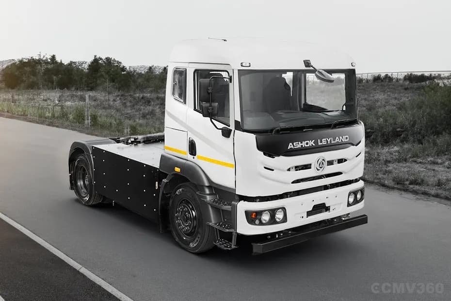 Ashok Leyland AVTR 55T Electric tractor truck front angle view Ashok Leyland AVTR 55T Electric tractor truck front angle view