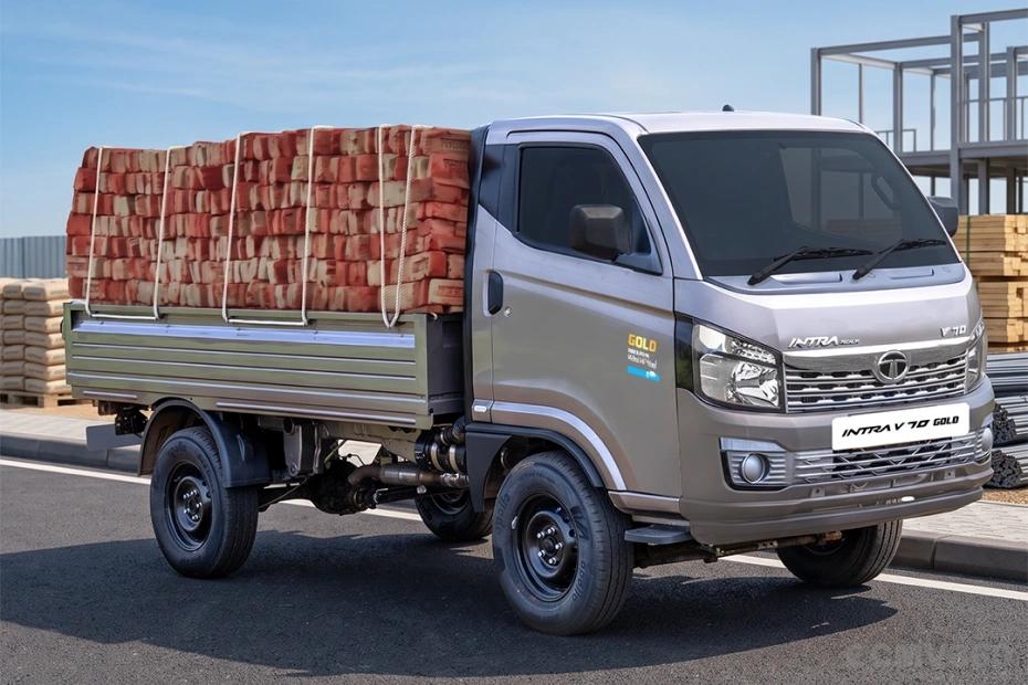 Tata Intra V70 Gold Grey Colour Mini Truck Right Front Side Exterior View Tata Intra V70 Gold Grey Colour Mini Truck Right Front Side Exterior View