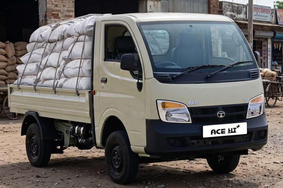 Tata Ace HT Plus Tan Colour Mini Truck Right Front Side Angle View Tata Ace HT Plus Tan Colour Mini Truck Right Front Side Angle View