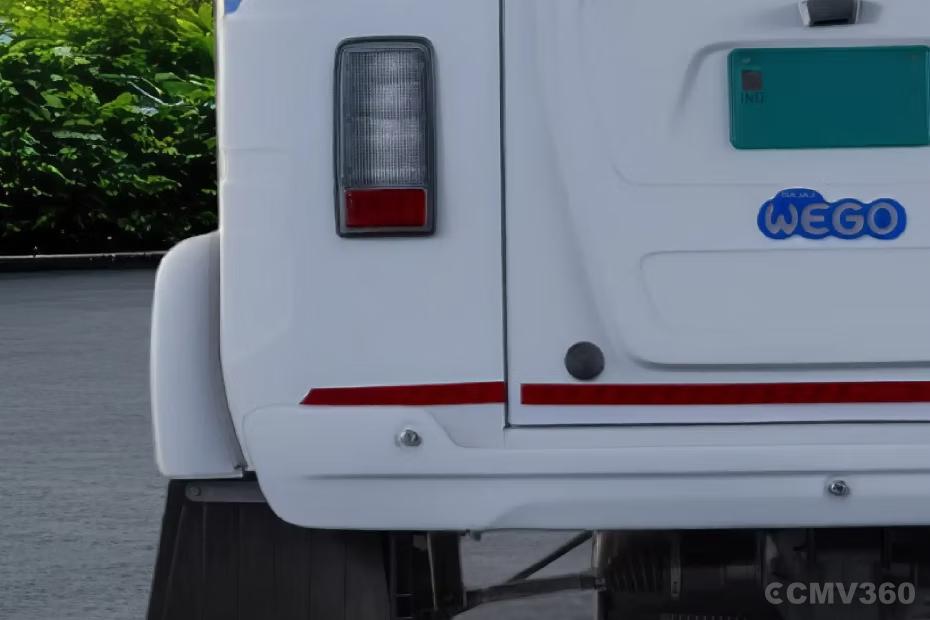 Bajaj WEGO P50 Rear Tail Lamps and Branding Close View Bajaj WEGO P50 Rear Tail Lamps and Branding Close View